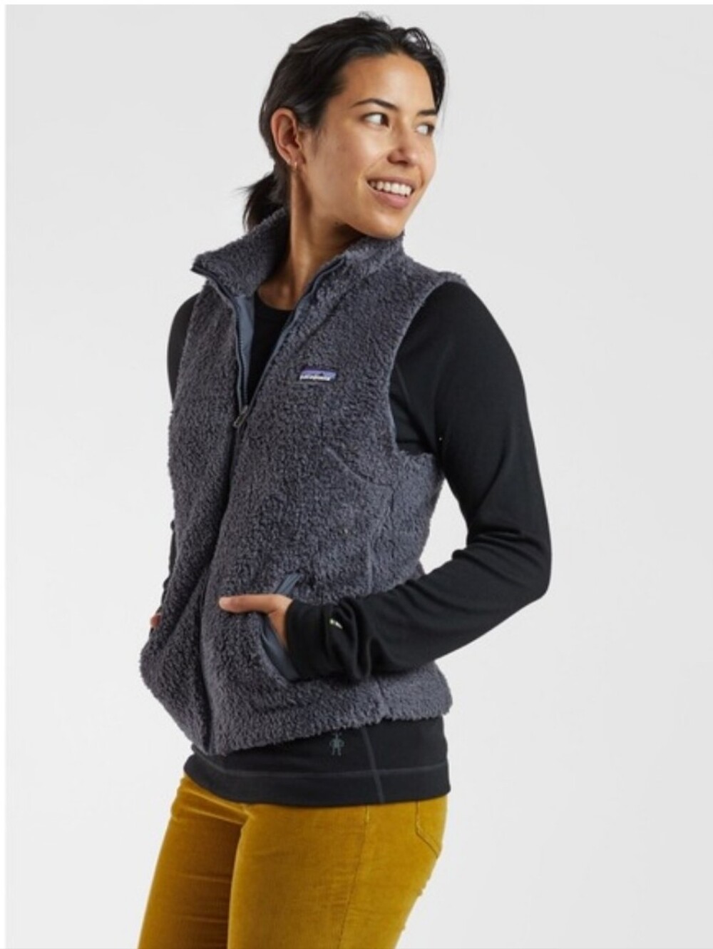 Patagonia Los Gatos Fleece Vest Women’s Smolder Blue Gray Full Zip